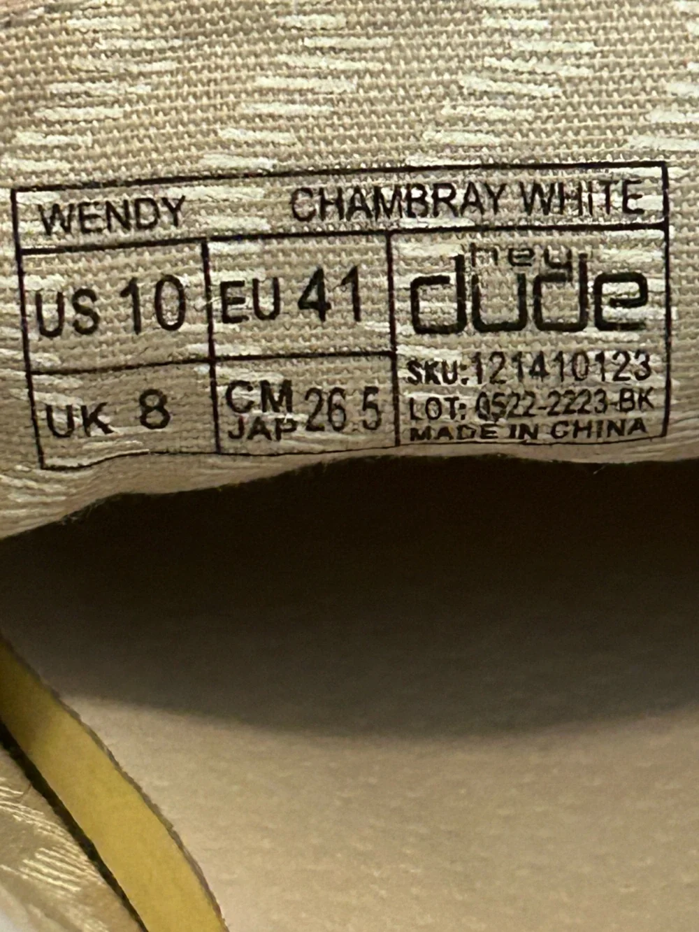 Hey Dudes Wendy Chambray White Canvas Slip-On Shoes Women’s Sz 10 - Picture 12 of 12